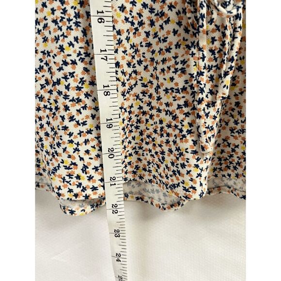 Monteau Los Angeles Womens Ruffle Sleeve Wrap Front Peplum Blouse Floral Small - Picture 5 of 8